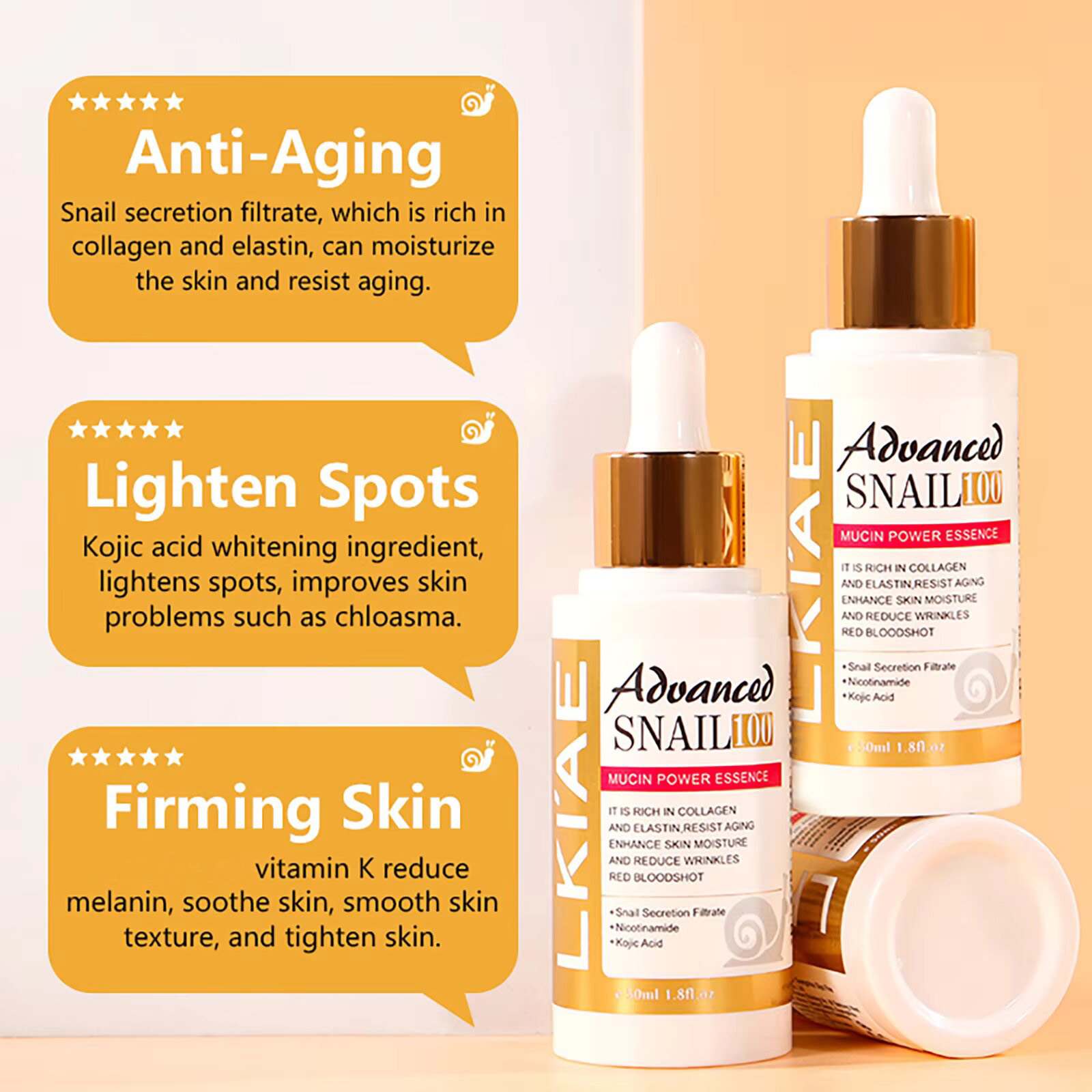 LKIAE Advanced Snail Mucin Wom - Snail Mucin Essence บทวิจารณ์และราคา